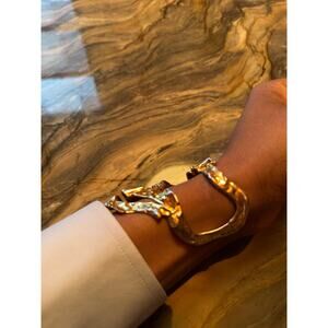 Alexis Bittar Molten Gold-plated Sculptural Cuff Bracelet